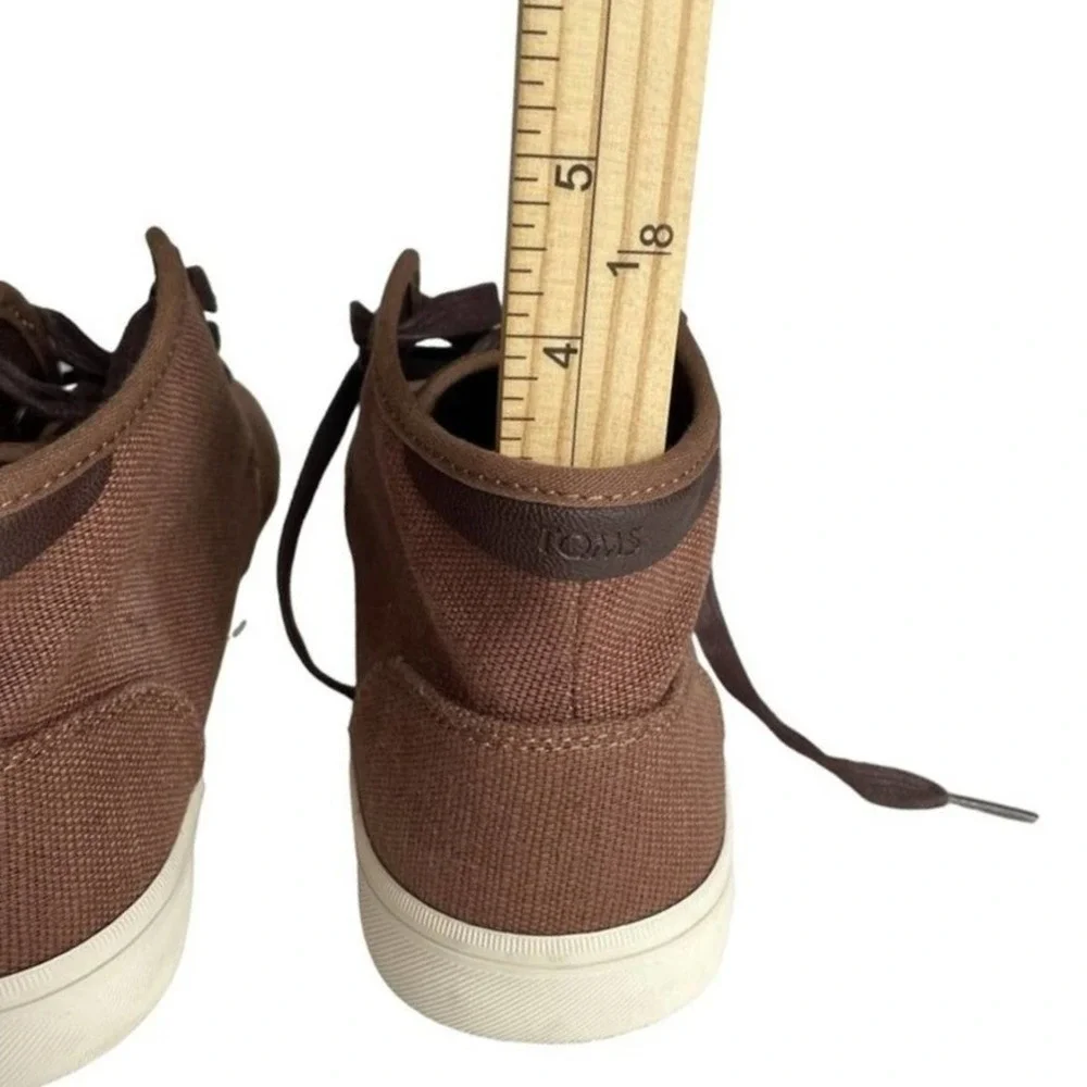 TOMS Mens Brown Canvas Chukka Boots Lace Up Casual‎ Shoes Size 7
